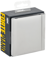 FORTE&PIANO Розетка 1-местная с заземлением с защитными шторками и крышкой безвинтовое крепление 16А IP44 FP219 белый IEK