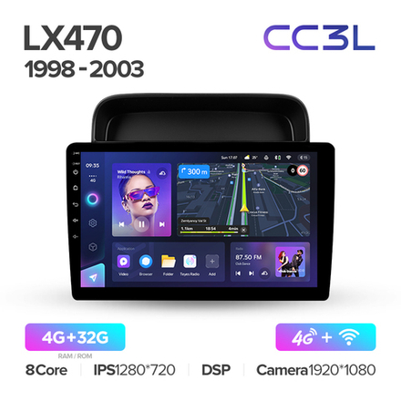 Teyes CC3L 10,2"для Lexus LX 470, Toyota Land Cruiser 100 1998-2003