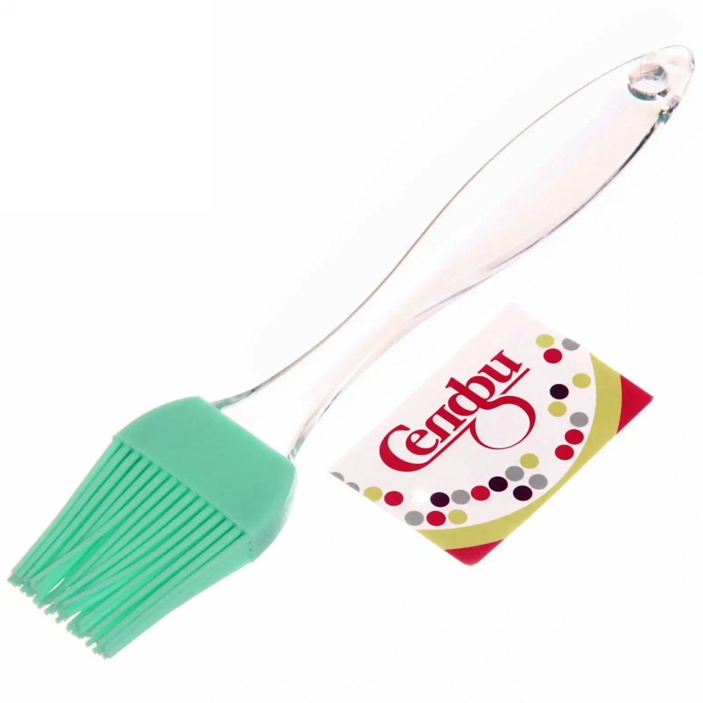 Кисточка кулинарная силиконовая 20,5*4см «Macarons» прозрачная ручка