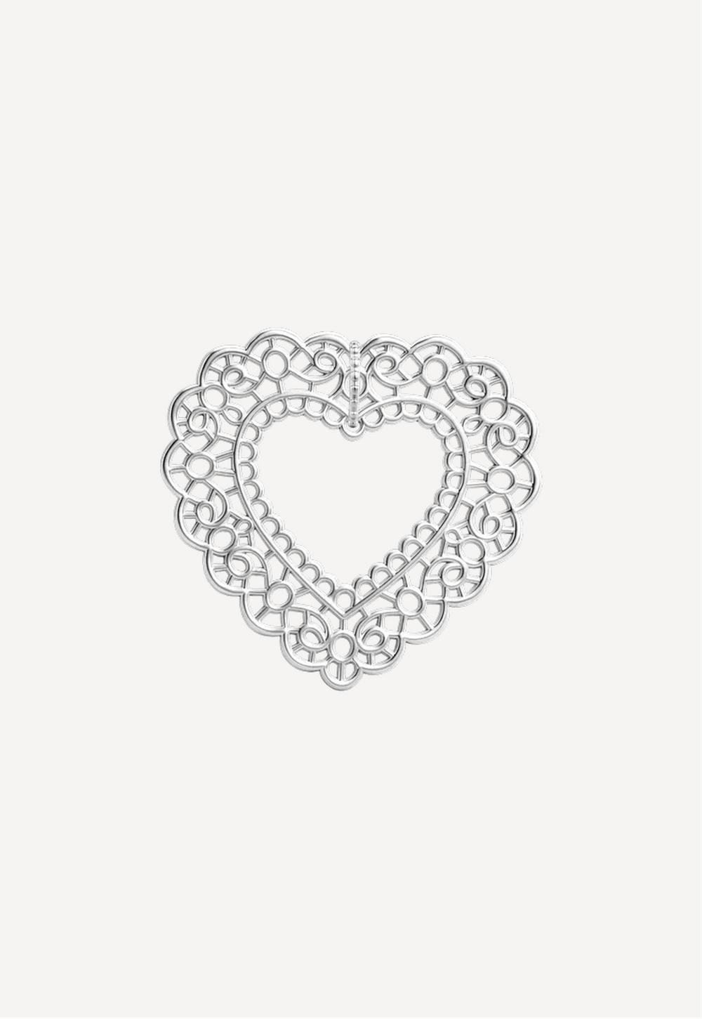 Подвес из серебра "Большое кружевное сердце"