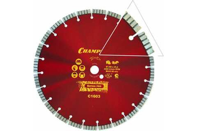 Круг алмазный 350*25.4*12 CHAMPION PRO CONCRETE CRUNCH C1603