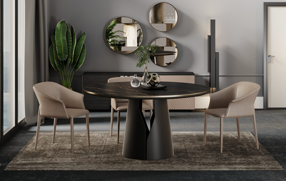 Стол круглый Джино II керамика в дереве