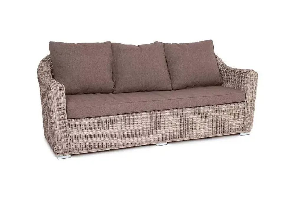 "Фабриция" диван из искусственного ротанга трехместный, цвет серый