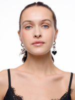 Серьги "Black and White big soul thorn" Silver