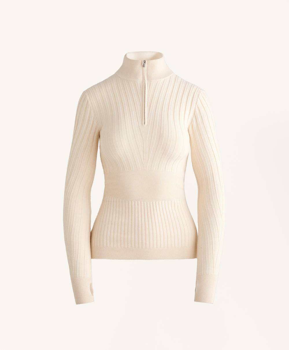 Oysho Термофутболка в рубчик, экрю