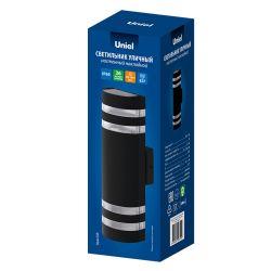 UUL-S16A 2x60W-E27 IP65 BLACK Светильник уличный. под две лампы Е27. Архитектурный накладной. Корпус черный. TM Uniel