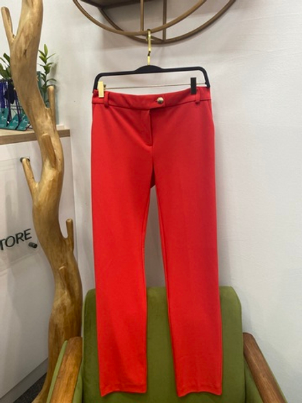 Брюки зауженные красные