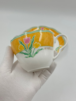 Чайная пара с жёлтой каймой Givenchy by Yamaka