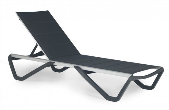 Шезлонг-лежак металлический Wave Pad антрацит