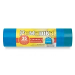Мешки для мусора 35л (50*58+5*25мкн)Ромашка (10шт/рул) СИНИЙ СТАНДАРТ 461272961