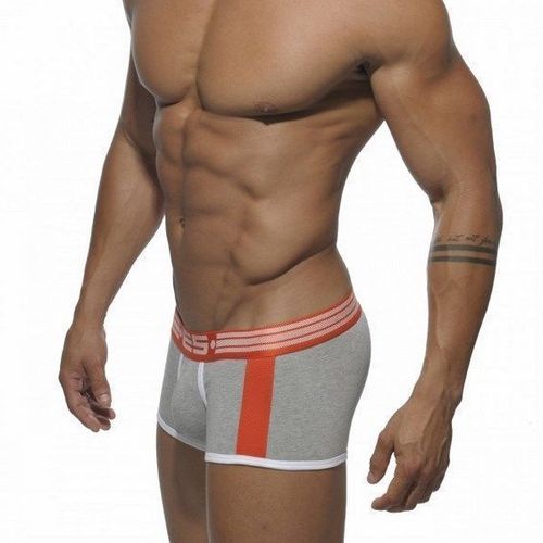 Мужские трусы боксеры серые с оранжевой резинкой ES Collection