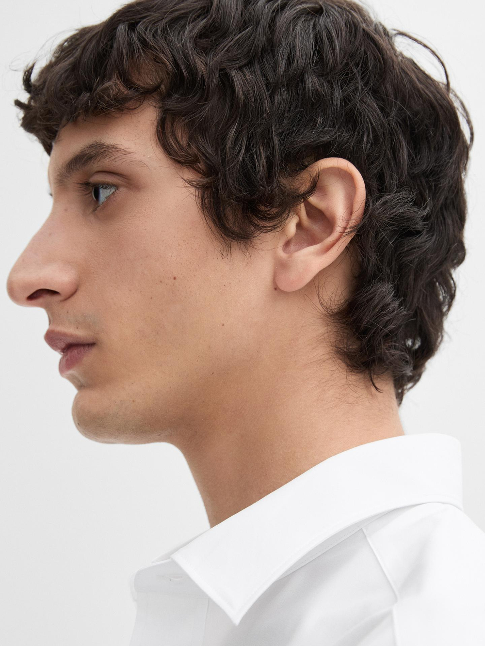 Massimo Dutti РУБАШКА КЛАССИЧЕСКОГО КРОЯ ИЗ 100% ХЛОПКА, БЕЛЫЙ