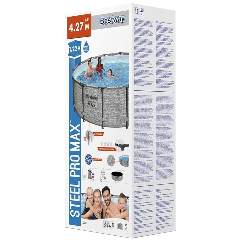 Каркасный бассейн Bestway Steel Pro 5619D (427х122, карт. фильтр, лестница, тент)