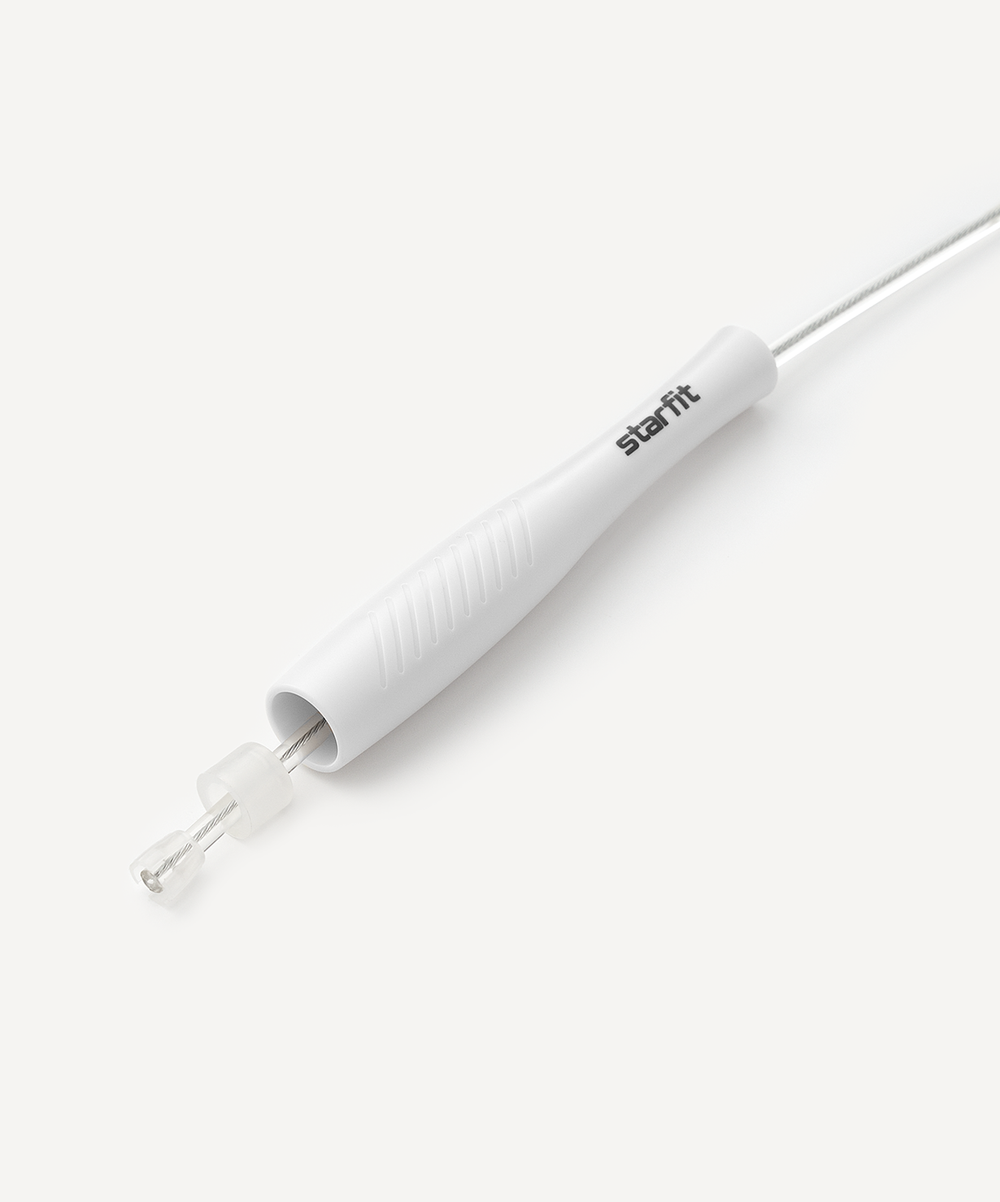 Скакалка RP-501 ПВХ, с пластиковыми ручками, 3 м, белый