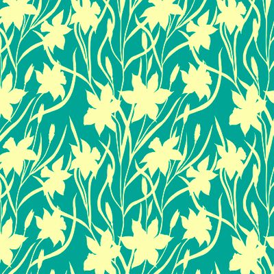 Daffodils flowers seamless pattern.