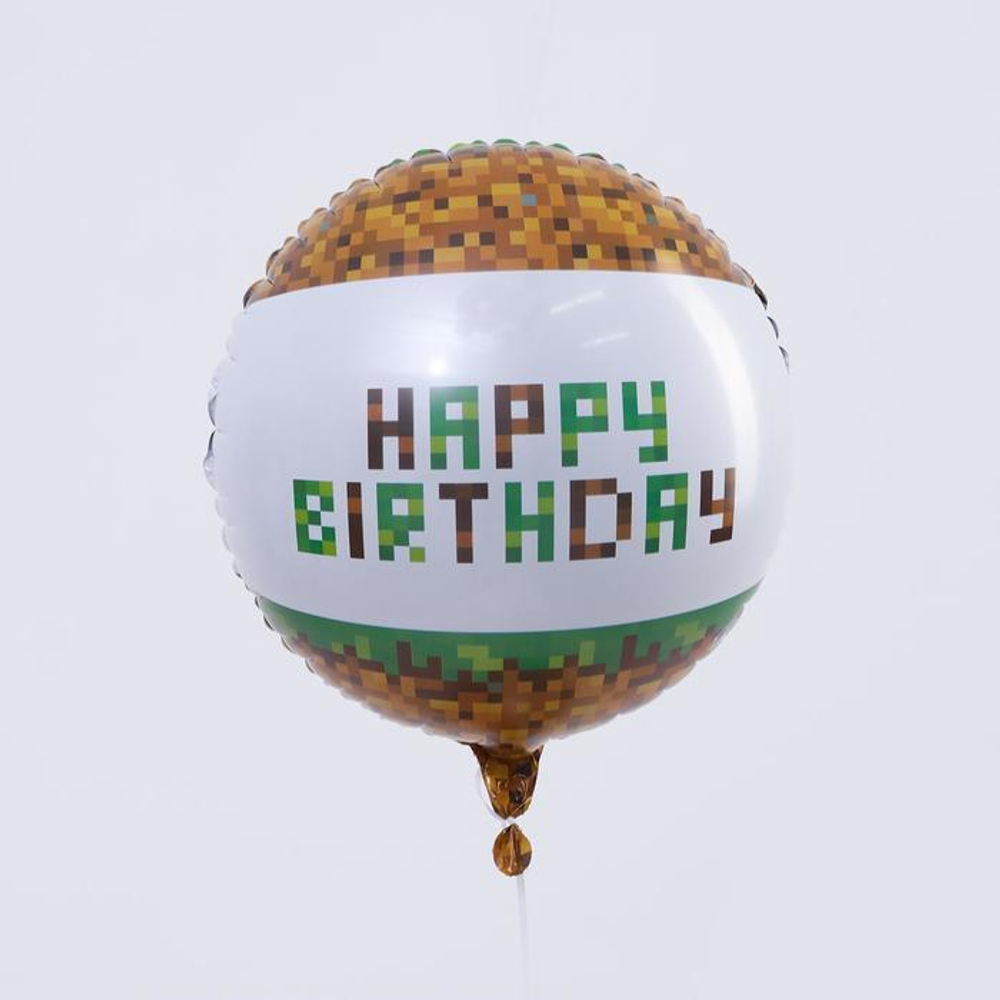 Р 18'' Круг "Happy Birthday" Майнкрафт