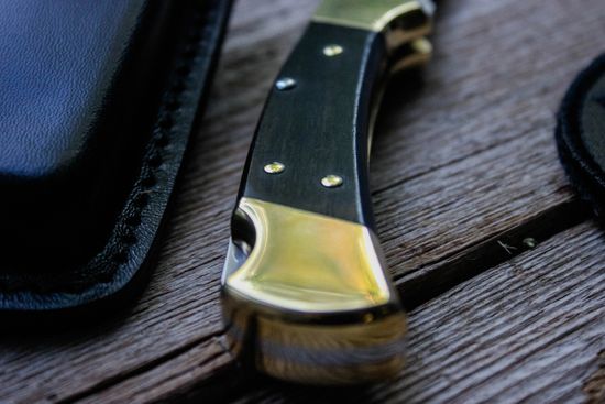 Складной нож Автоматический BUCK 0112BRSA 112 Auto Knife c клинком из стали 420HC, рукоять дерево (Эбен)