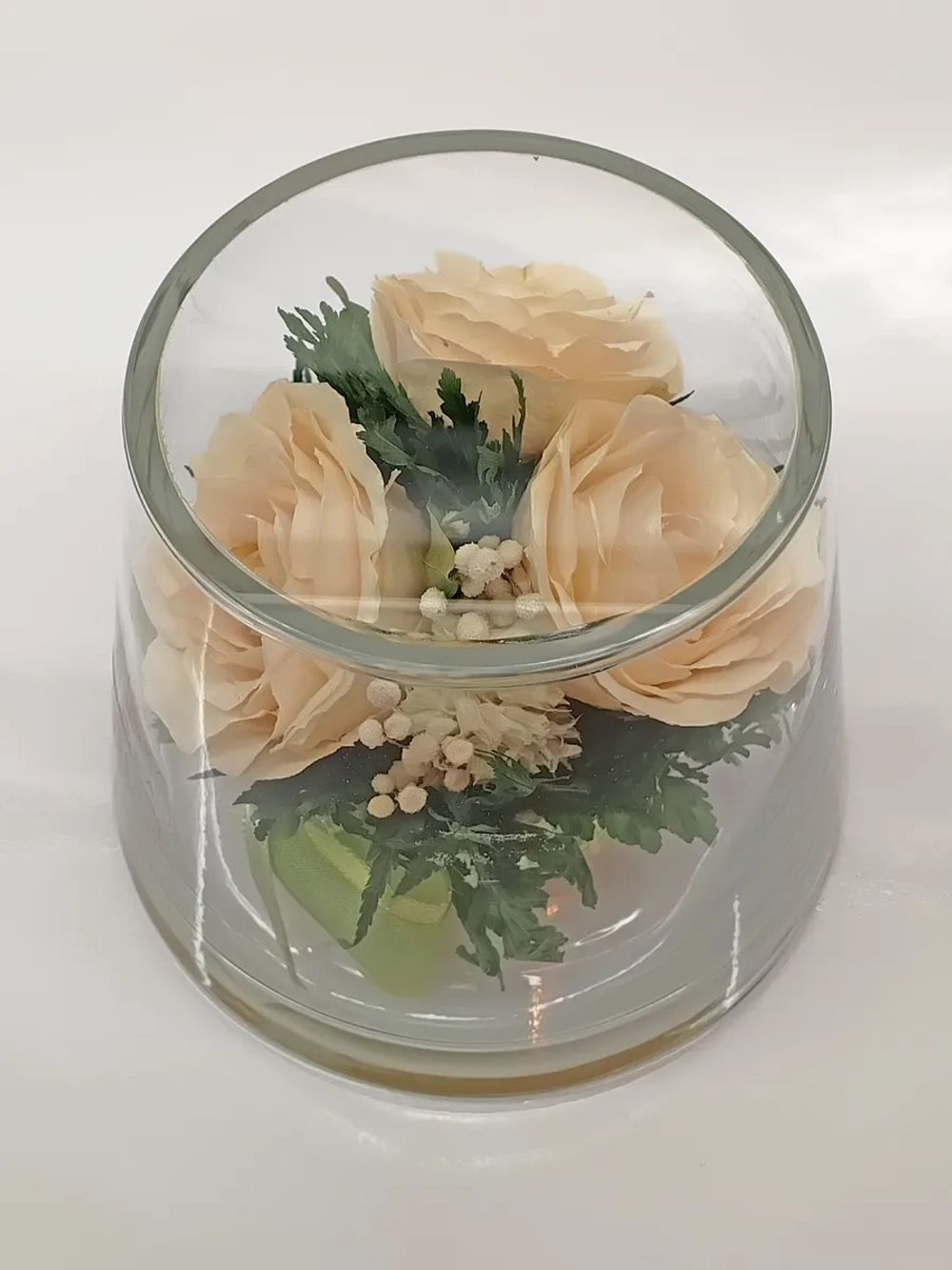 натуральные цветы в стекле, вакуум