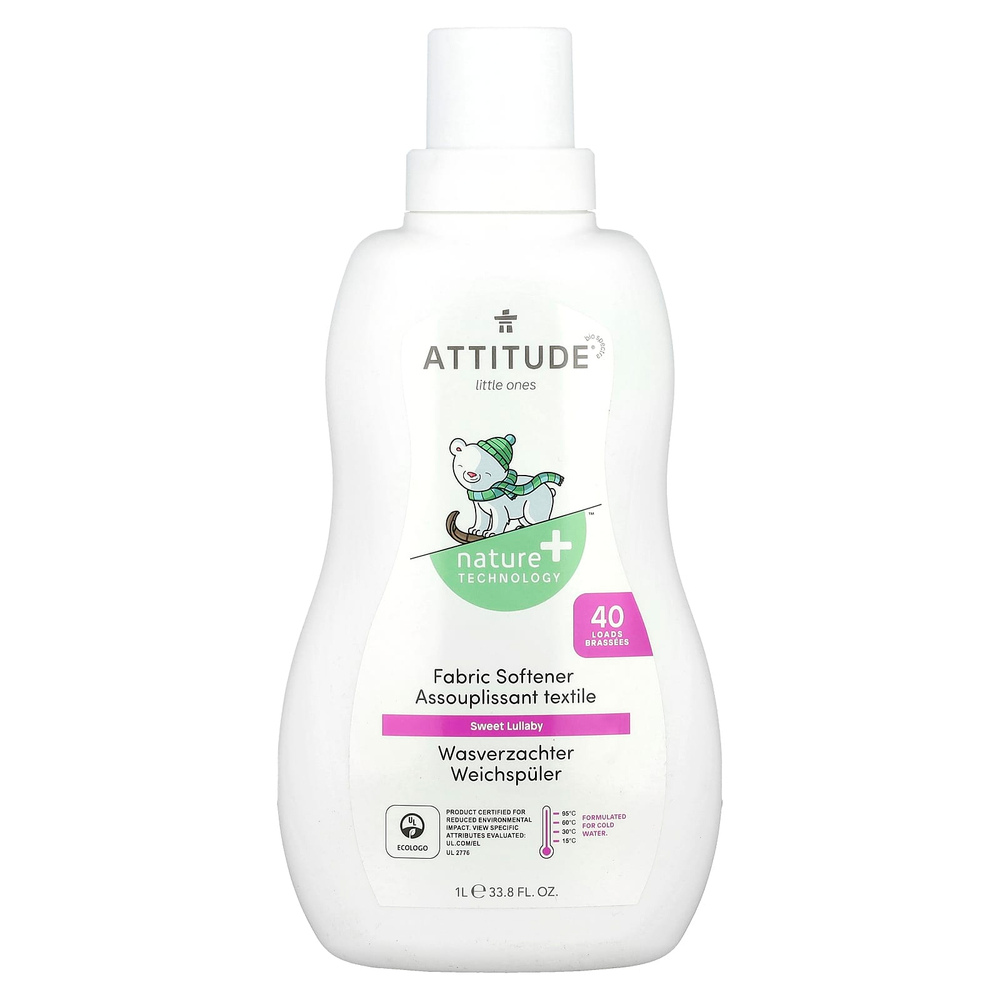 ATTITUDE, Little Ones, кондиционер для белья, сладкая колыбельная, 40 порций, 1 л (33,8 жидк. унц.)