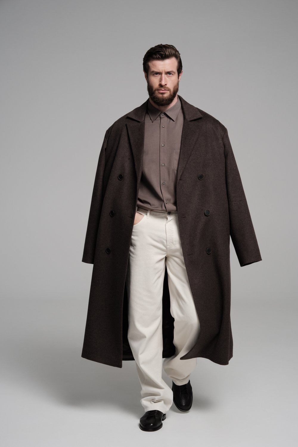Пальто двубортное | brown