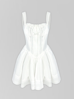 Платье 7655 короткое однотонное с пышной юбкой и сборкой на груди