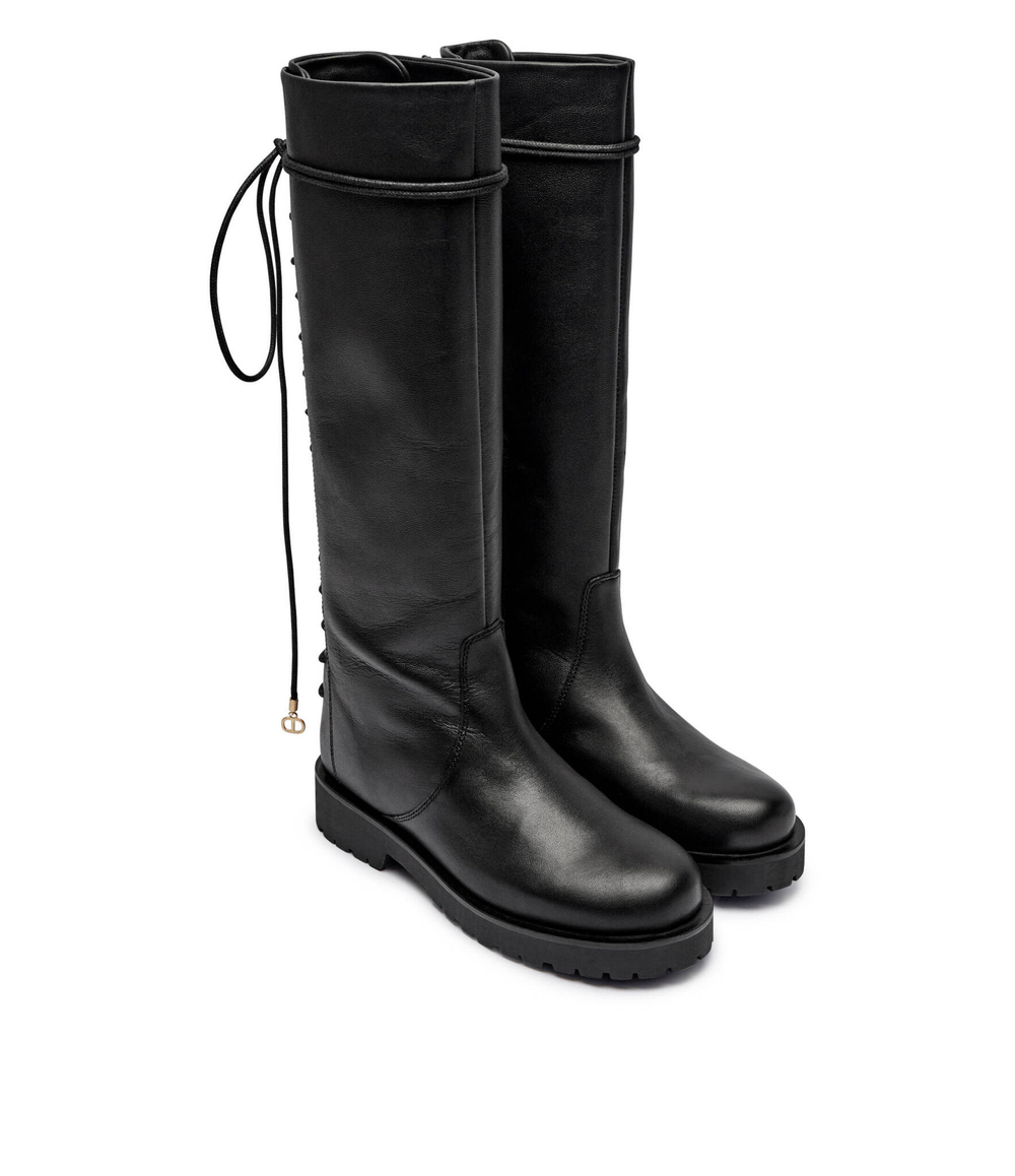 Кожаные сапоги-казаки TWINSET - черный(242TGT164)