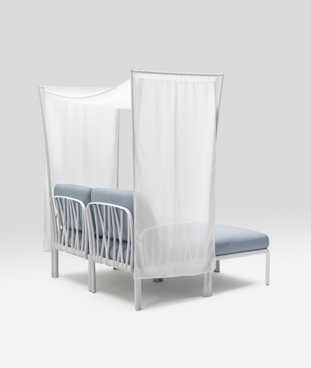 Пуф пластиковый с подушкой Nardi Komodo Pouf, белый, лед