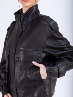 Куртка женская кожаная оверсайз