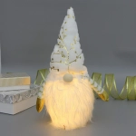 Сувенир новогодний «Лесовичок - Затейник» 41*13 см, Серебро (с подсветкой)