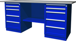 OWB2-55 Верстак с двумя тумбами, тумбы по 5 ящиков, 1900х686х820 мм