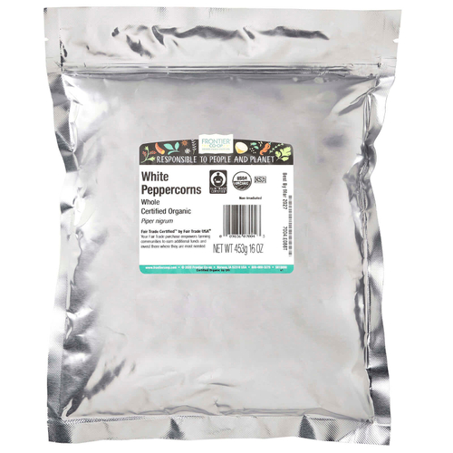 Frontier Co-op, Органический белый перец, цельный, 453 г (16 унций)