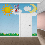 Фотообои для детского сада Зайка-умник 099