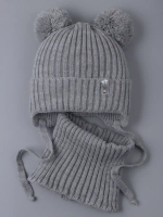 Шапка со снудом для девочки демисезонная