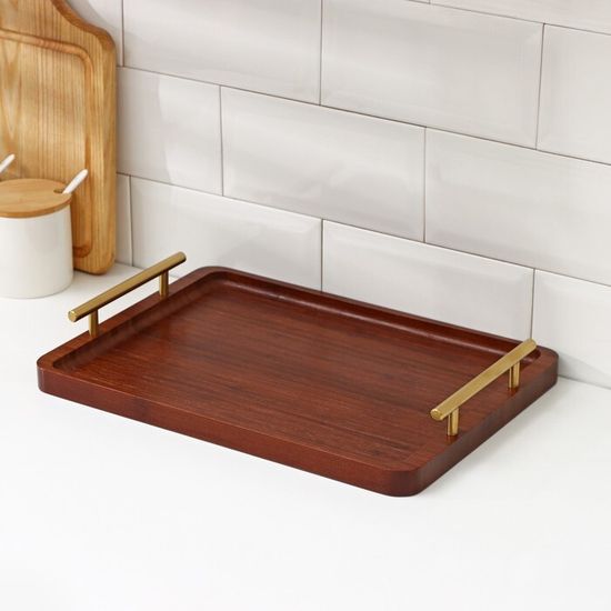 Поднос, тёмное дерево, 20х29см