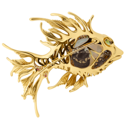 Брошь Рыбка с Опалом и Цветными Сапфирами, Brs0251-3/3