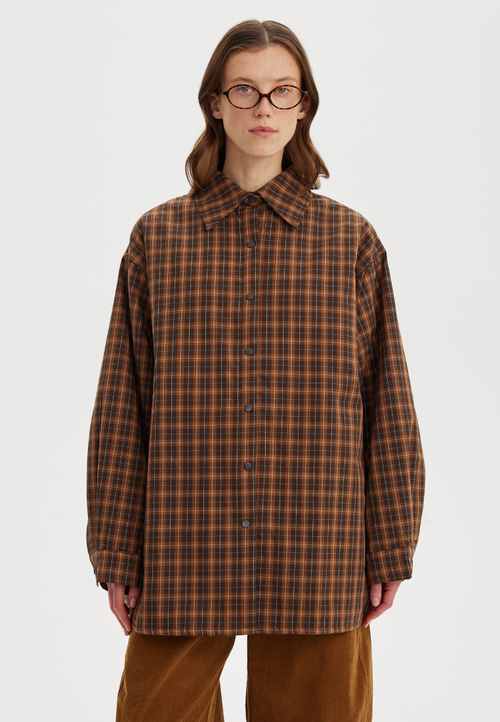 Рубашка в клетку на подкладке