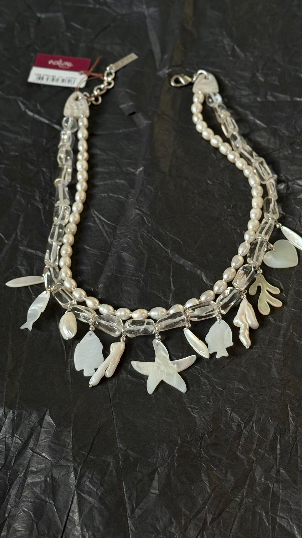 Колье Nature Bijoux, Les Cyclades, с горным хрусталем, жемчугом и перламутром, NB25.2-15-43554 (белы