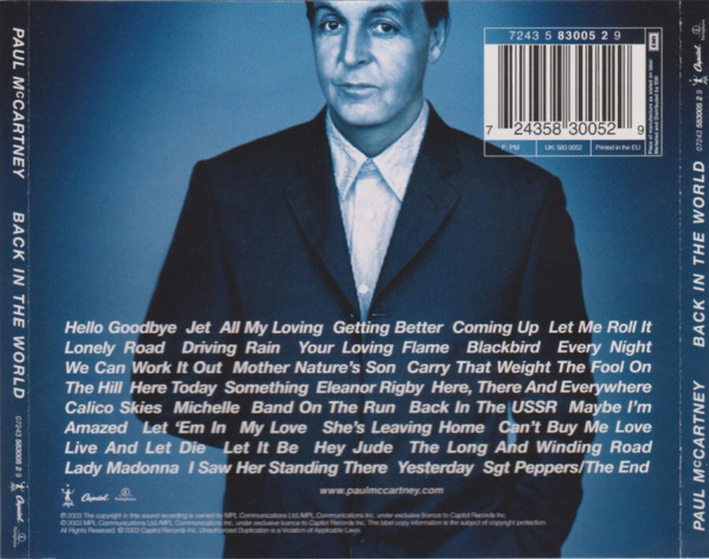 Paul McCartney / Back In The World (2CD)