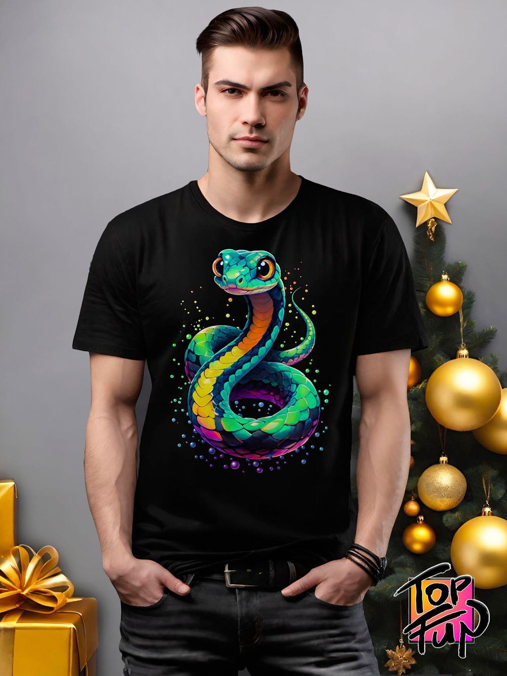Футболка Милая змейка цветная