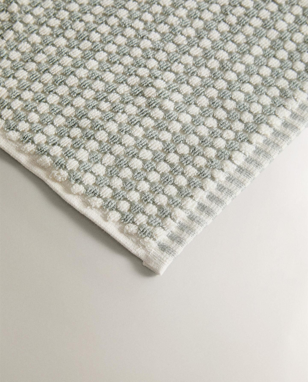 Zara Home - Хлопковое банное полотенце со структурой, зеленый, 50х90 см