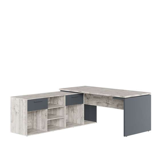 Стол письменный на опорной креденции левый Zion Light 180x205x75