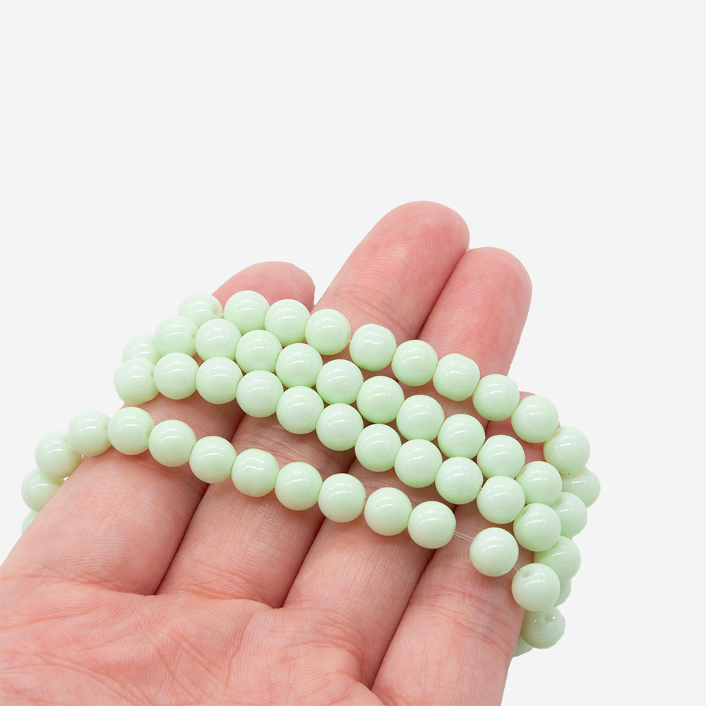 Хрустальный жемчуг, оттенок "Фисташковый макарун", шар 6,3мм