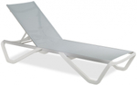 Шезлонг-лежак металлический Papatya Wave, белый, серый