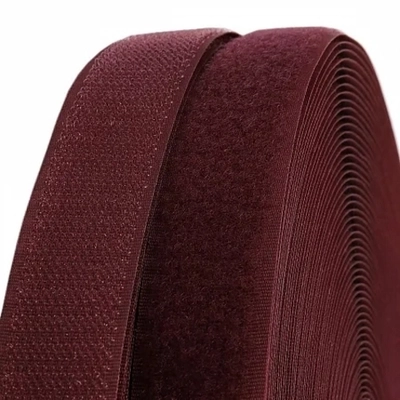 Велкро "липучка" комплект, ш. 2,5 см, бордовый