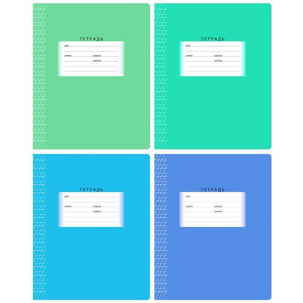 Тетрадь школьная А5 12л две линии с частыми наклонными "Школьная" в ассорт. (BG)