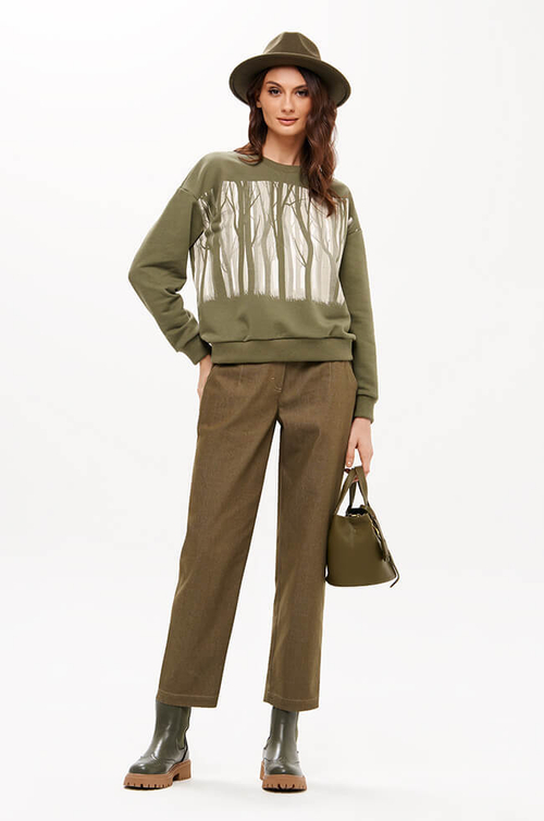 23424 Свитшот женский (зеленый)