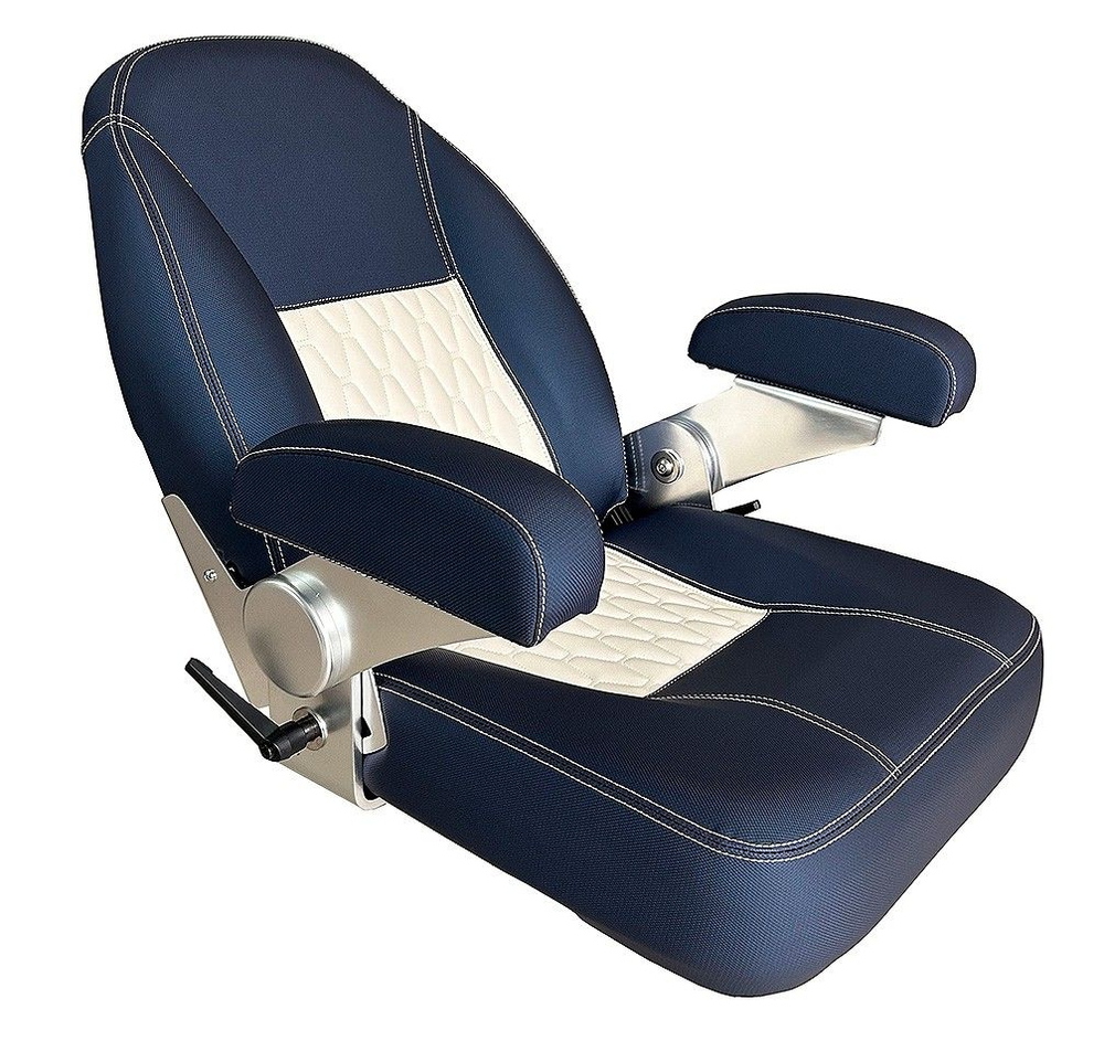 Кресло с подлокотниками и регулировкой наклона спинки, синий с белым (10268892)