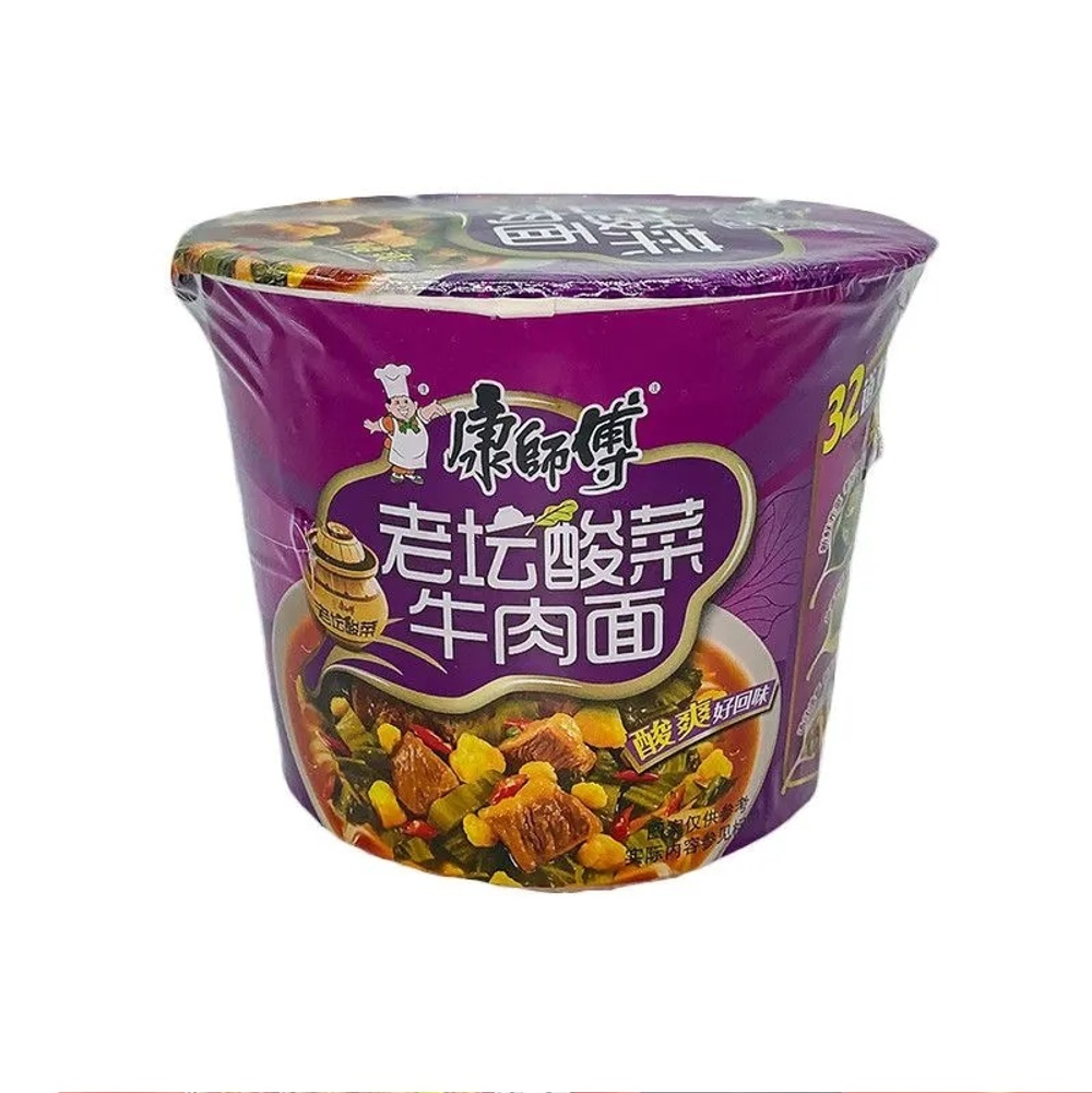 Лапша Kangshifu в стакане со вкусом квашенной капусты и говядины, 122г.