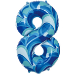 Шар Фольгированный Цифра 8 Мрамор голубой (Голубой)