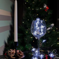 ULD-S1900-020-STB-2AA WHITE IP20 SNOWFLAKES MINI Гирлянда светодиодная на батарейках 2AA не в-к. Снежинки мини. 1.9м. 20 светодиодов. Белый свет. Провод прозрачный. TM Uniel